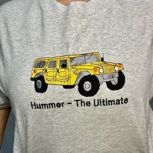 Jerzees Gray Tee with Yellow Hummer Graphic